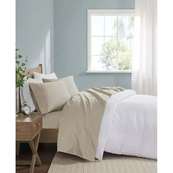 Madison Park 600 Thread Count Pima Cotton Sateen 7-pc Sheet Set, Split King - Picture 7 of 11
